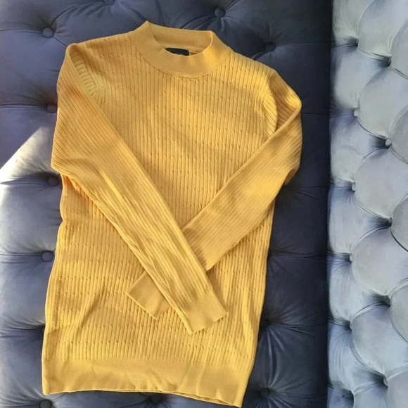 NWOT Gea Mustard Yellow Top Sweater Casual Women's Plus Size XXL - Picture 3 of 8